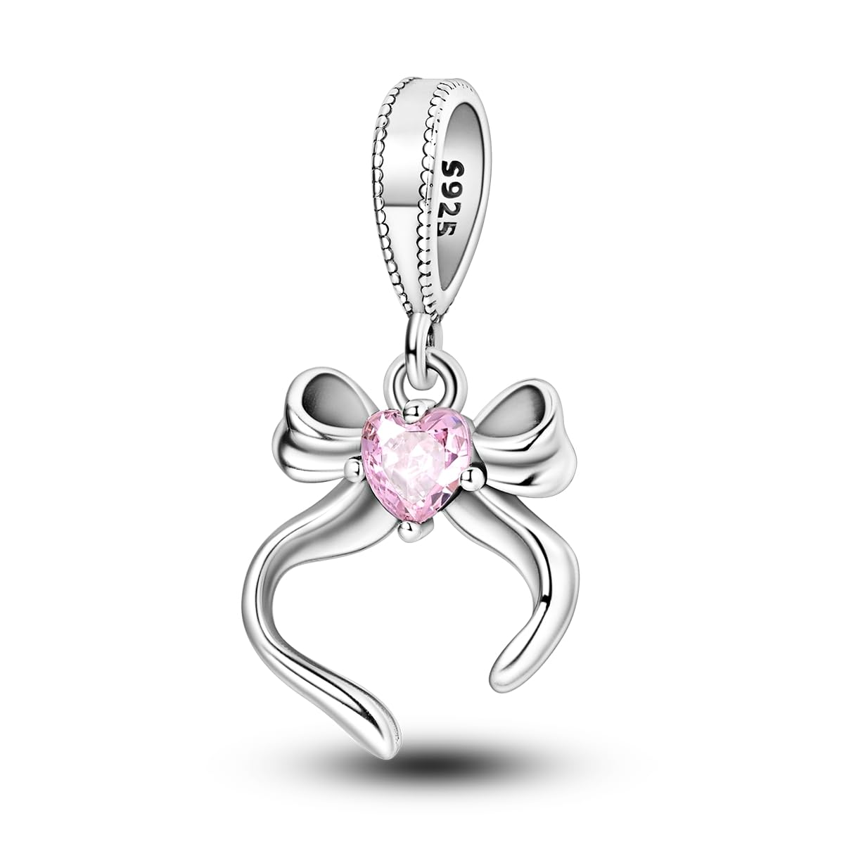 HONGRUI 925 Sterling Silver Charm for Bracelets Necklace Fashion Heart Bow Flower Family Butterfly Pendant Bead Charm for Women Festival jewelry gifts